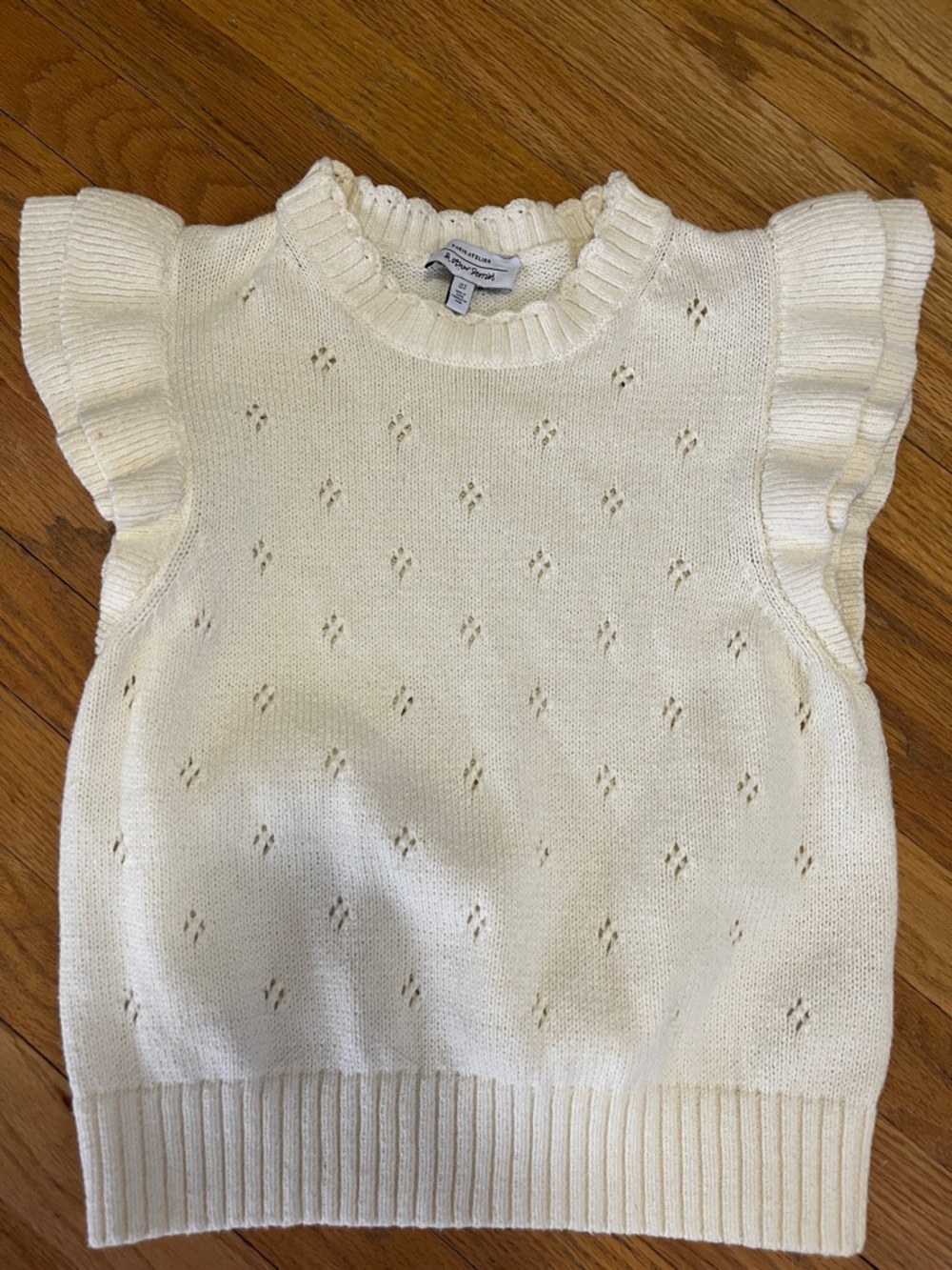 & other stories small Cream Knit Flutter Sleeve sweater